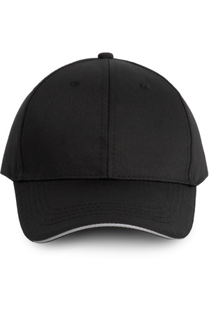 6-Panel-Cap mit Kontrast-Sandwichschirm Oeko-Tex