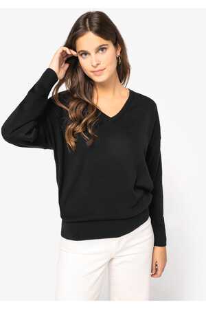 Umweltfreundlicher Damenpullover mit V-Ausschnitt aus Lyocell