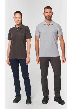 Bio-Baumwolle Unisex-Poloshirt mit Brusttasche