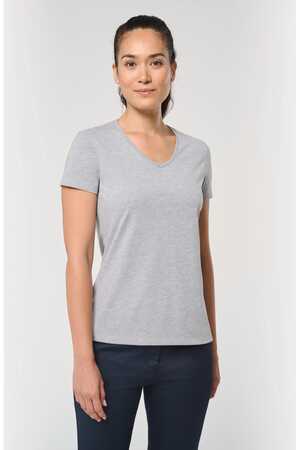 Antibakterielles, umweltfreundliches T-Shirt mit V-Ausschnitt für Damen