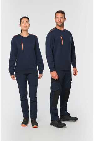DayToDay Unisex-Sweatshirt mit kontrastfarbener Tasche