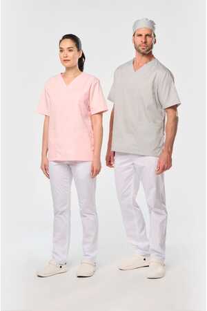 Kurzärmlige Unisex-Tunika aus Baumwollpolyester