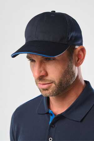 6-Panel-Cap mit Kontrast-Sandwichschirm Oeko-Tex