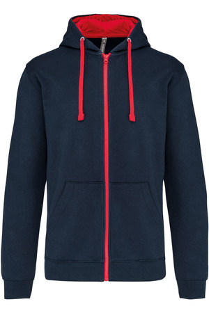 HERREN-KAPUZENSWEATSHIRT BICOLOR mit Reißverschluss
