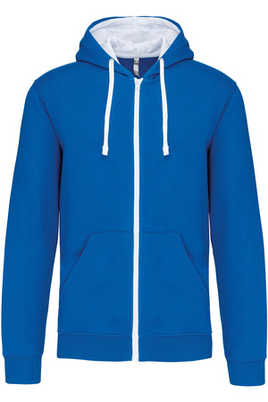 HERREN-KAPUZENSWEATSHIRT BICOLOR mit Reißverschluss