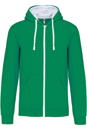 HERREN-KAPUZENSWEATSHIRT BICOLOR mit Reißverschluss