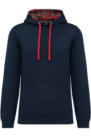 Unisex-Kapuzensweatshirt mit kontrastfarbener Kapuze und Motiven