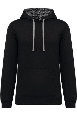 Unisex-Kapuzensweatshirt mit kontrastfarbener Kapuze und Motiven