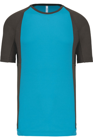 Herren Kurzarm Rundhals Bicolor T-Shirt
