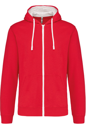 HERREN-KAPUZENSWEATSHIRT BICOLOR mit Reißverschluss