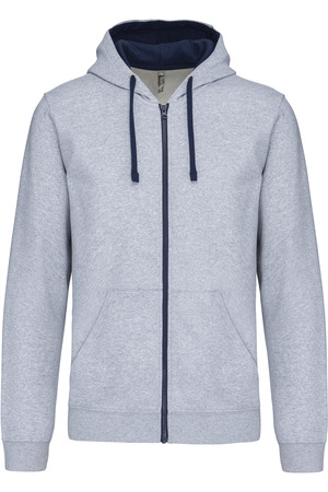 HERREN-KAPUZENSWEATSHIRT BICOLOR mit Reißverschluss