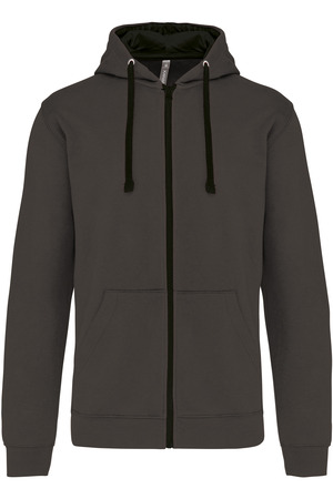HERREN-KAPUZENSWEATSHIRT BICOLOR mit Reißverschluss