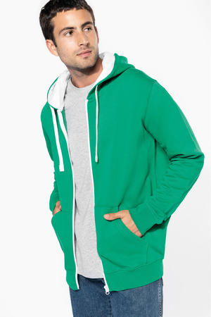 HERREN-KAPUZENSWEATSHIRT BICOLOR mit Reißverschluss