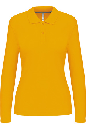 Damen Piqué Poloshirt Langarm
