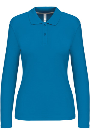 Damen Piqué Poloshirt Langarm