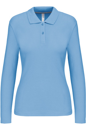 Damen Piqué Poloshirt Langarm