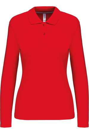 Damen Piqué Poloshirt Langarm