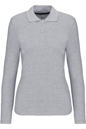 Damen Piqué Poloshirt Langarm