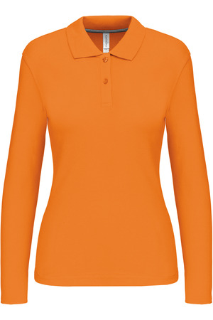 Damen Piqué Poloshirt Langarm