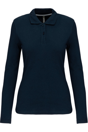 Damen Piqué Poloshirt Langarm
