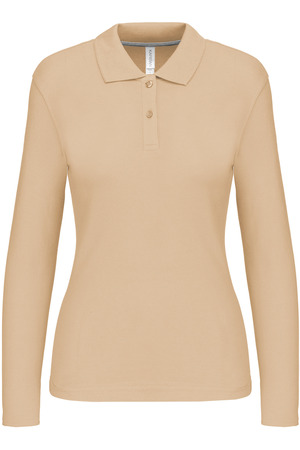 Damen Piqué Poloshirt Langarm
