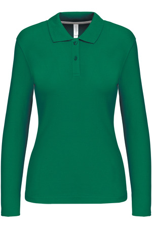 Damen Piqué Poloshirt Langarm