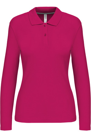 Damen Piqué Poloshirt Langarm