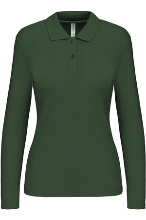 Damen Piqué Poloshirt Langarm