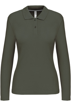 Damen Piqué Poloshirt Langarm