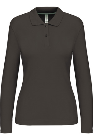 Damen Piqué Poloshirt Langarm