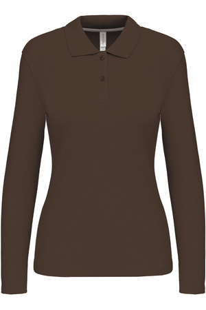 Damen Piqué Poloshirt Langarm