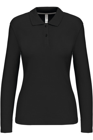 Damen Piqué Poloshirt Langarm