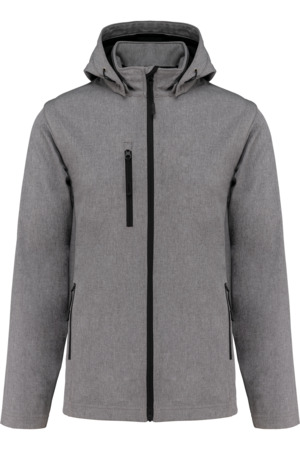 3-lagige Unisex-Softshell-Jacke mit Kapuze und abnehmbaren Ärmel