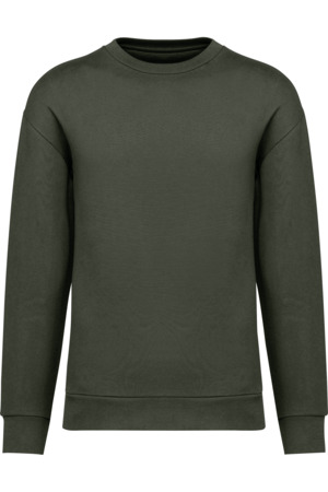 Umweltfreundliches Unisex Sweatshirt mit Rundhalsausschnitt und hängenden Schultern aus gebürstetem 