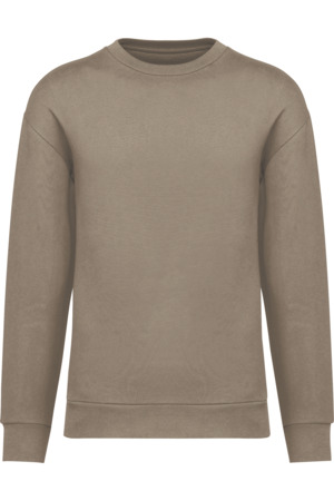 Umweltfreundliches Unisex Sweatshirt mit Rundhalsausschnitt und hängenden Schultern aus gebürstetem 