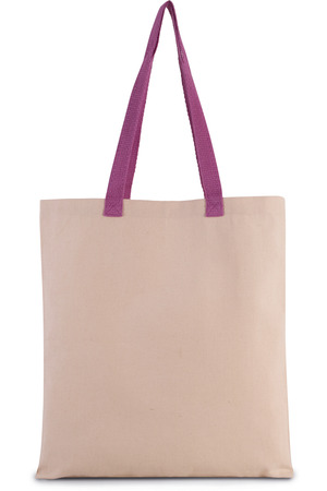 Flache Shoppingtasche aus Tuch mit kontrastfarbenem Griff