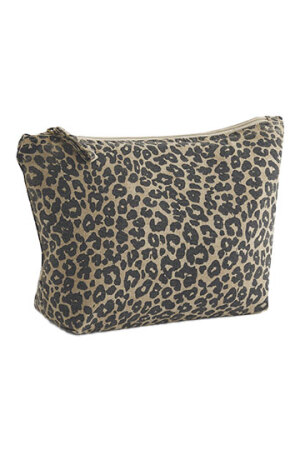 Leopard Print Canvas Accessory Bag