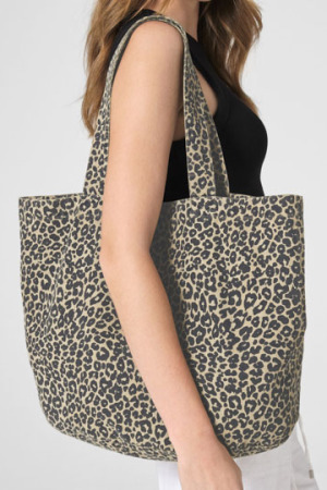 Leopard Print Canvas Shopper