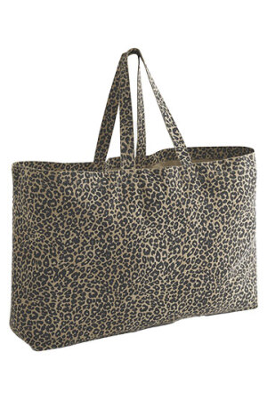 Leopard Print Canvas Oversized Tote Bag